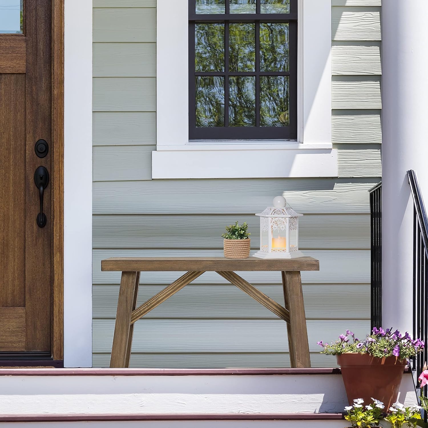 Wnutrees Sawmill Solid Wood Bench, 30" Farmhouse Entryway Bench, Natural | Rustic Hallway Seat For End Of Bed, Living Room, Dining Area, Handcraft Finish
