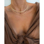 Freekiss Women's Layered Necklace Set - 3 Piece Dainty Gold Jewelry for Everyday Stacking | 14K Gold Plated Snake Chain, Rope Chain, Cuban Chain | Adjustable Length 14-18.5 Inch | Gift Ready