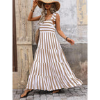 Prettygarden Women Dresses 2026 Summer Floral Sleeveless Maxi Dress Casual Spaghetti Strap Tiered Flowy Beach Long Dress