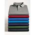 Women's Cotton Blend Pique Short-Sleeve V-Neck Polo Shirt