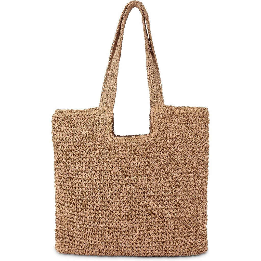 Straw Beach Tote Bag: Large Summer Boho Woven Bags - Rattan Handmade Shoulder Handbags for Women