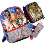 Wwe Backpack 5-Piece Set Undisputed Champion 16" Book Bag With Insulated Lunch Box