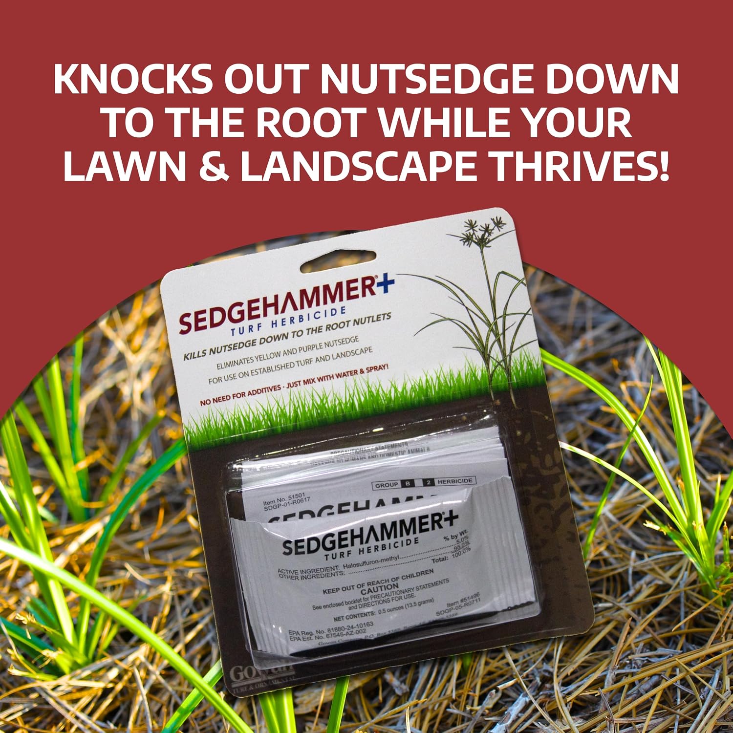 Sedgehammer Plus Turf Solution 13.5Grams – Powerful Nutsedge Control For Lawns, Golf Courses, & Sports Fields – Reliable Vegetation Management Solution