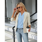 Women's Dressy Casual Tops Business Work Blouses Button Down Shirts Cap Sleeve V Neck Tshirt