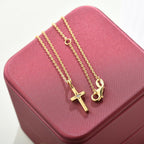 14K Gold Cross Necklace for Women, Dainty Cross Pendant with moissanite,Luxurious Christian Religious Fine Jewelry, Lightweight Dainty 14K Gold Chain Necklace for Women，Versatile for All Occasions