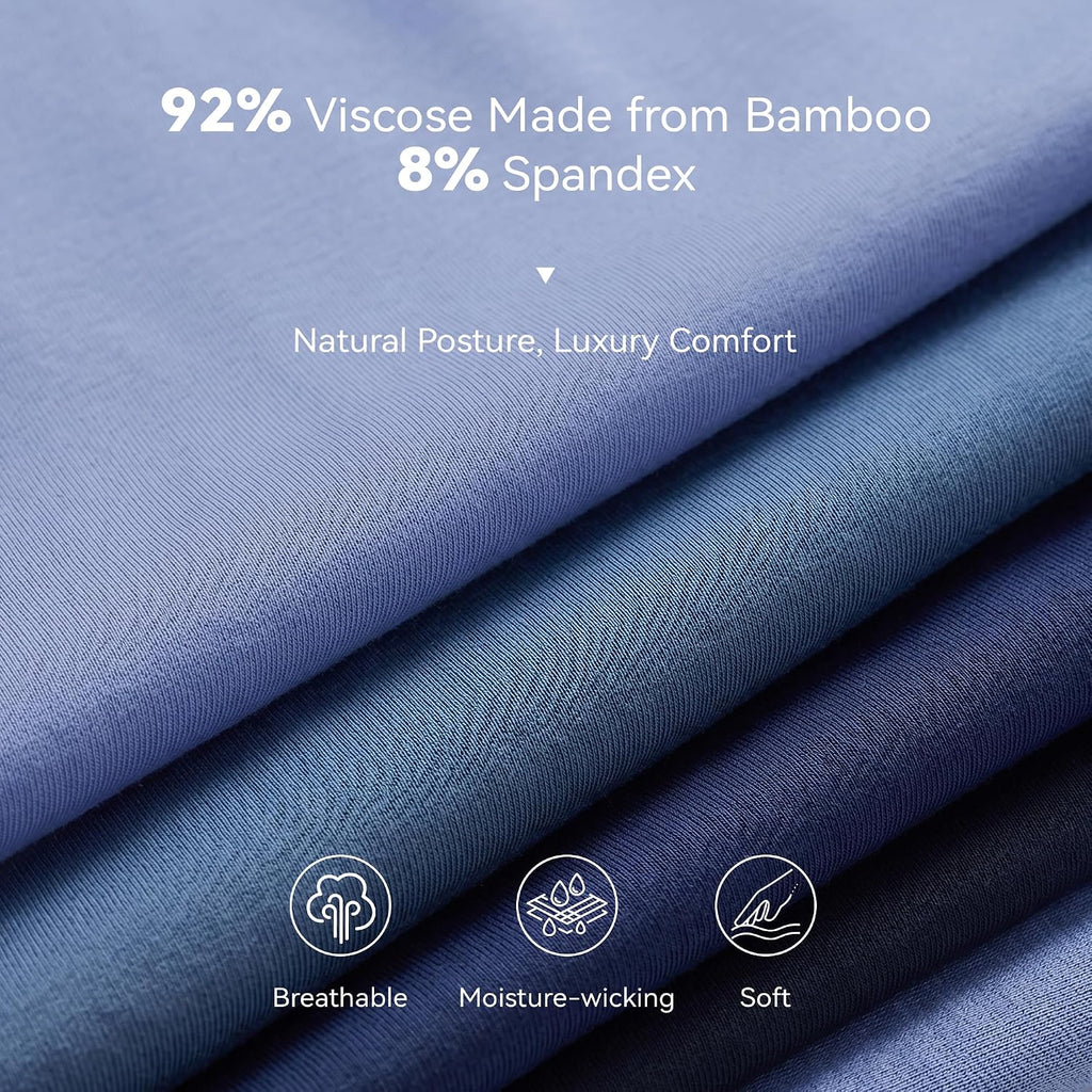 Soft Cooling Men'S Boxer Shorts，Viscose Made From Bamboo Underwear With Button Fly, Loose Relaxed Fit Boxers