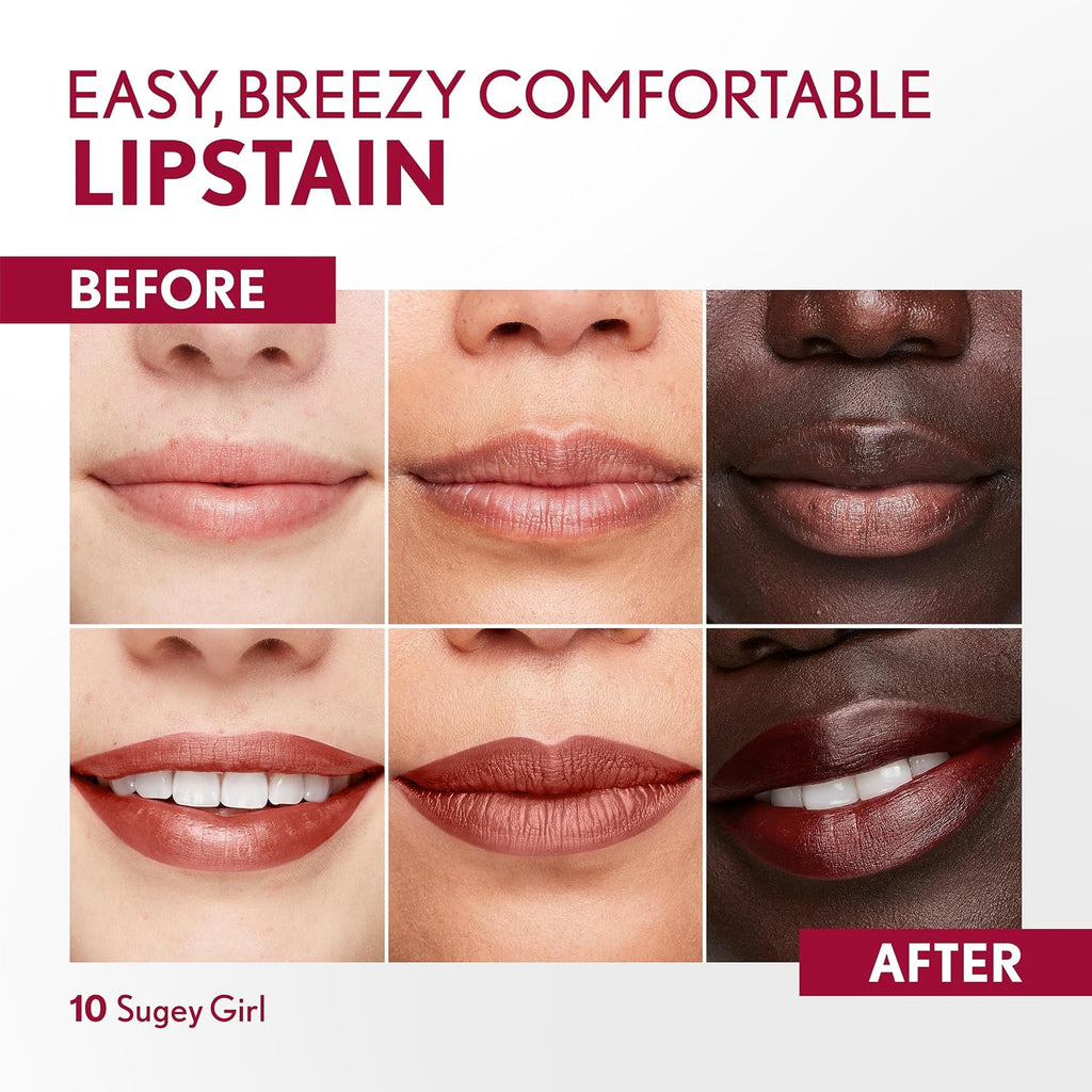 Covergirl Outlast, 10 Sugey Girl, Lipstain, Smooth Application, Precise Pen-Like Tip, Transfer-Proof, Satin Stained Finish, Vegan Formula, 0.06Oz