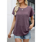 WIHOLL Women Lightweight Textured Shirts Casual Short Sleeve Tunic Tops Loose Fit 2026 Summer Spring Blouses Plain/Print