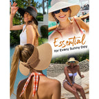 FURTALK Sun Visor Hats for Women Beach Hat Ponytail Summer UPF 80+ Beach Vacation Essentials Packable Wide Brim