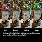 Solar Powered Garden Owl With Motion Detection, Rotating Head, Realistic Hoots And Silent Mode, Outdoor Statue And Sculpture, Owl Decoration For Home, Garden, Patio And Lawn