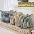 Set Of 2 Boho Chenille Pillow Cover Decorative Tufted Pillowcase For Couch Bed Sofa Bedroom Living Room Modern 18 X 18-Inch Brown