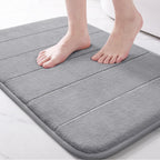 Yimobra Memory Foam Bath Mat, Super Soft Absorbent Bathroom Rug Non Slip, Quick Dry, Machine Washable Floor Carpet For Tub Shower, Home Decor Accessories, 24X17, Grey