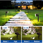 Jejot Solar Lights Outdoor Waterproof Ip65, Super Bright Led With Lens, 6500K 2 Lighting Modes, Solar Powered Yard Garden Solar Spot Lights For Outside Landscape Auto On/Off - 6 Pack