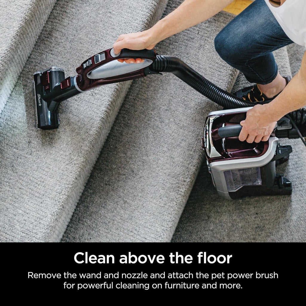 Shark Nv752 Rotator Powered Lift-Away Truepet Upright Vacuum With Hepa Filter, Large Dust Cup Capacity, Led Headlights, Upholstery Tool, Perfect Pet Power Brush & Crevice Tool, Bordeaux