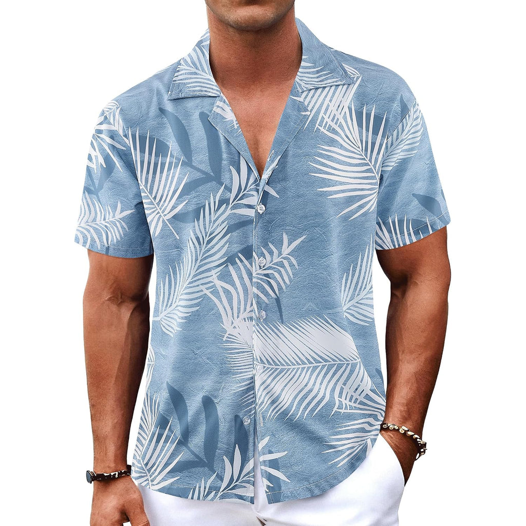 Men'S Hawaiian Shirts Short Sleeve Button Down Casual Shirts Summer Printed Tropical Floral Aloha Beach Shirts