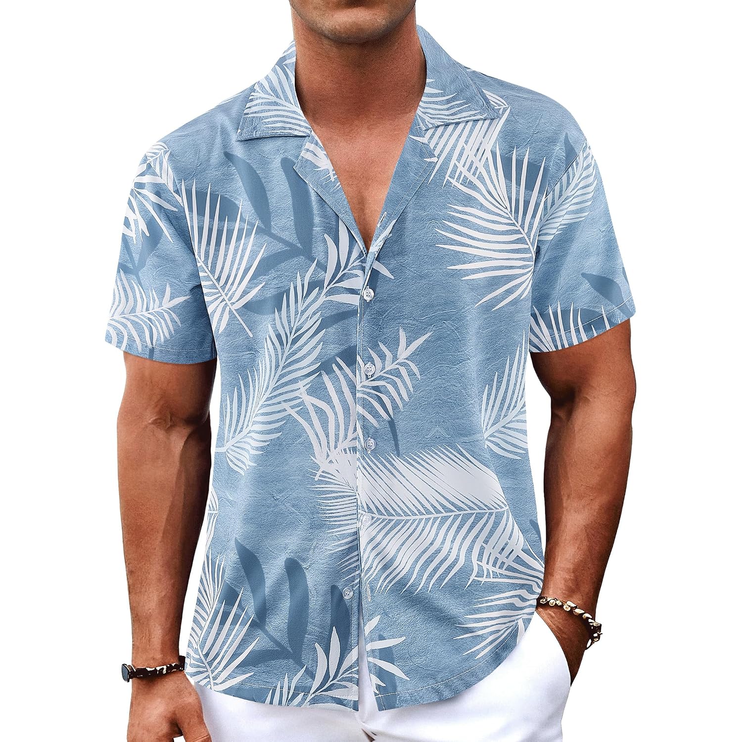 Men'S Hawaiian Shirts Short Sleeve Button Down Casual Shirts Summer Printed Tropical Floral Aloha Beach Shirts