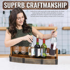 Liquor Bottle Display Shelf – Wall Bar Shelf For Whiskey, Wine & Bourbon | Rustic Wall-Mounted Wooden Whiskey Barrel Shelves, Countertop Rack, Stylish Space-Saving Small Liquor Cabinet For Enthusiasts