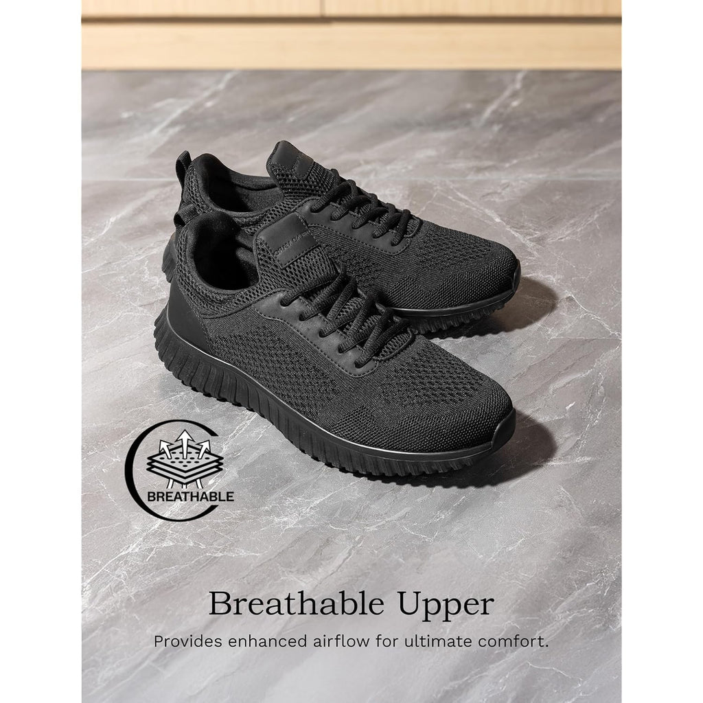 Bruno Marc Men'S Non Slip Work Shoes Walking Zapatos Trabajo Black & Lightweight Sneakers Food Service Chef Kitchen Restaurant