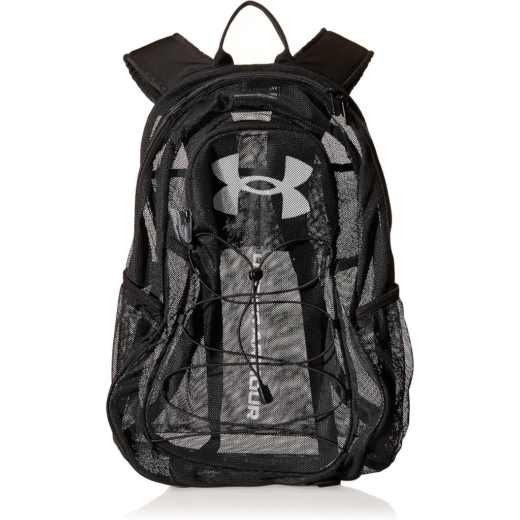 Under Armour Adult Hustle Mesh Backpack , (001) Black / / White , One Size Fits Most
