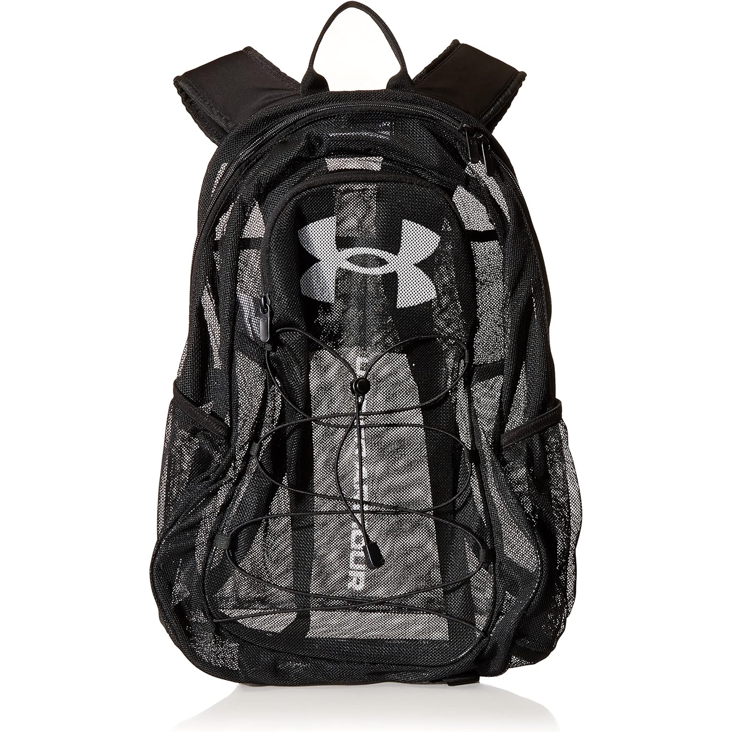 Under Armour Adult Hustle Mesh Backpack , (001) Black / / White , One Size Fits Most