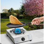 bodkar Frying Pan Skillet 8-inch Flat Griddle Pan, Lightweight Small Grill Pan with Wooden Handle for Camping Indoor Outdoor Cooking