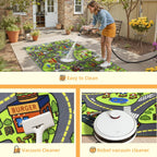 Upgrade Ultra Non Slip Kids Car Rug, Kids Road Playmat Rug for Toy Cars, Educational Town City Map Washable Carpet for Boy Playroom Bedroom, Safer Car Track Play Mat for Children Baby Toddler, 60"x36"