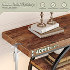 Huuger Modern Console Table, 41.3 Inch Sofa Table With Artistic Curved Metal Frame, Narrow Entryway Table For Hallway, Living Room, Behind Couch, Rustic Brown