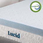 Lucid 4 Inch Memory Foam Mattress Topper, Twin Xl Size – Cooling Gel Bed Topper – Preassure-Relieving Ultra Plush Feel – Ventilated Breathable Design – Certipur Certified - Dorm Room Essentials