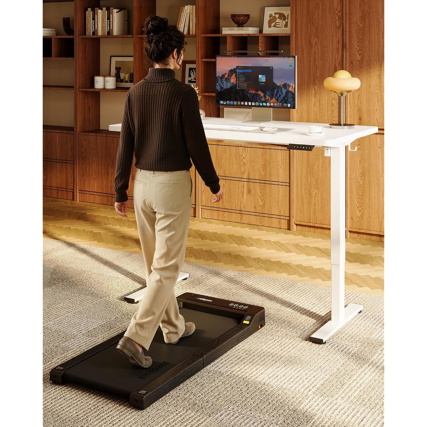 Flexispot En1 48"X24" One-Piece Standing Desk, White | 176 Lbs Capacity, Seamless Desktop, Home Office, 4 Memory Presets, Dual Monitor Setup, Anti-Collision