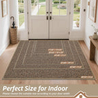 Beqhause Dirt Trapper Door Mat 20" X 32", Non-Slip Washable Doormats, Beige | Entrance Mat Dirt Resistant And Absorbent Welcome Mat, Low Profile Floor Mats For Front Back Door And Entryway