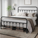 Yaheetech Queen Bed Frame With Headboard, Victorian Vintage Black Iron