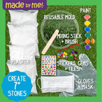 Made By Me Mix & Mold Your Own & Make 4 Diy Personalized Stepping Stones, Great Spring & Summer Weekend Activity, Perfect Keepsake, Birthday Party Idea For Kids Ages 5, 6, 7, 8, 9, Multicolor