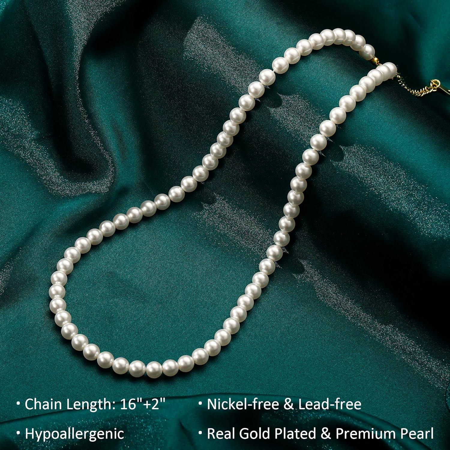 Ritach Mothers Day Gifts for Mom Daughter Wife - Real Gold Plated Pearl Necklaces for Women Dainty Round Drop Pearl Necklace Layered Gold Necklace for Women Teen Girl Bridesmaid Wedding Birthday Gifts