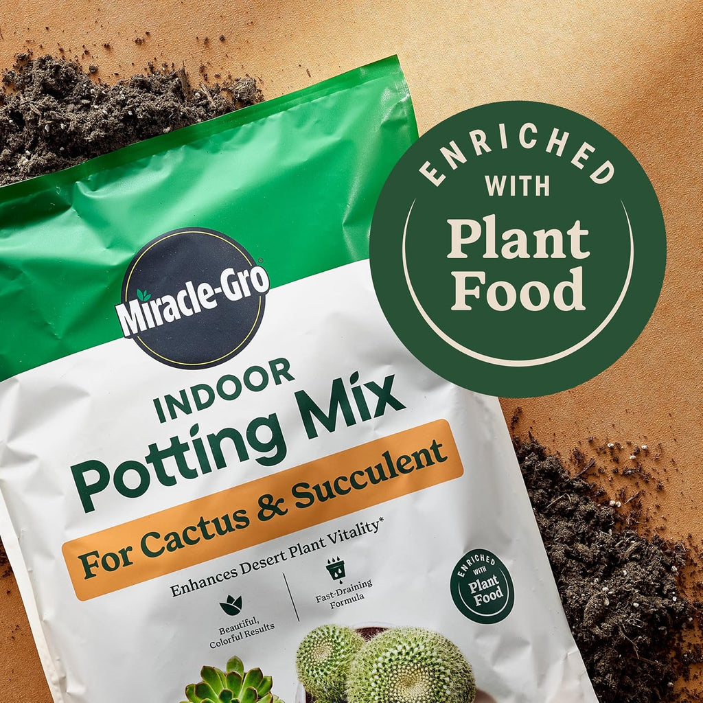Miracle-Gro Cactus, Palm & Citrus Potting Mix, 8 Qt. (2-Pack) | For Indoor Or Outdoor Potted Plants, Great For Succulents