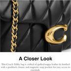 COACH Women's Pebble Tabby Shoulder Bag | Quilted, 26, with Chain