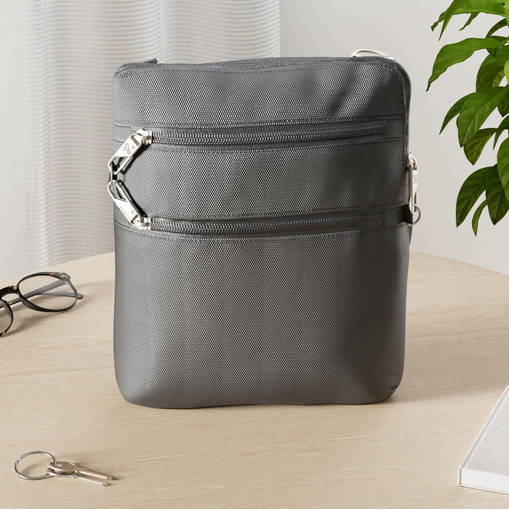 Travelon Anti-theft Classic Slim Double Zip Crossbody