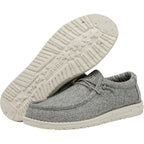 Heydude Men'S Wally Blend Linen Slip On Loafer, Linen Iron Size 10 | Lightweight Casual Shoe With Easy On Elastic Laces