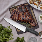 Victorinox Chef Knife 8 Inch - Swiss Classic Straight Edge Chef’s Knife, Kitchen Knife with Stainless Steel Blade, Ergonomic Non-Slip Handle, Dishwasher Safe, Black