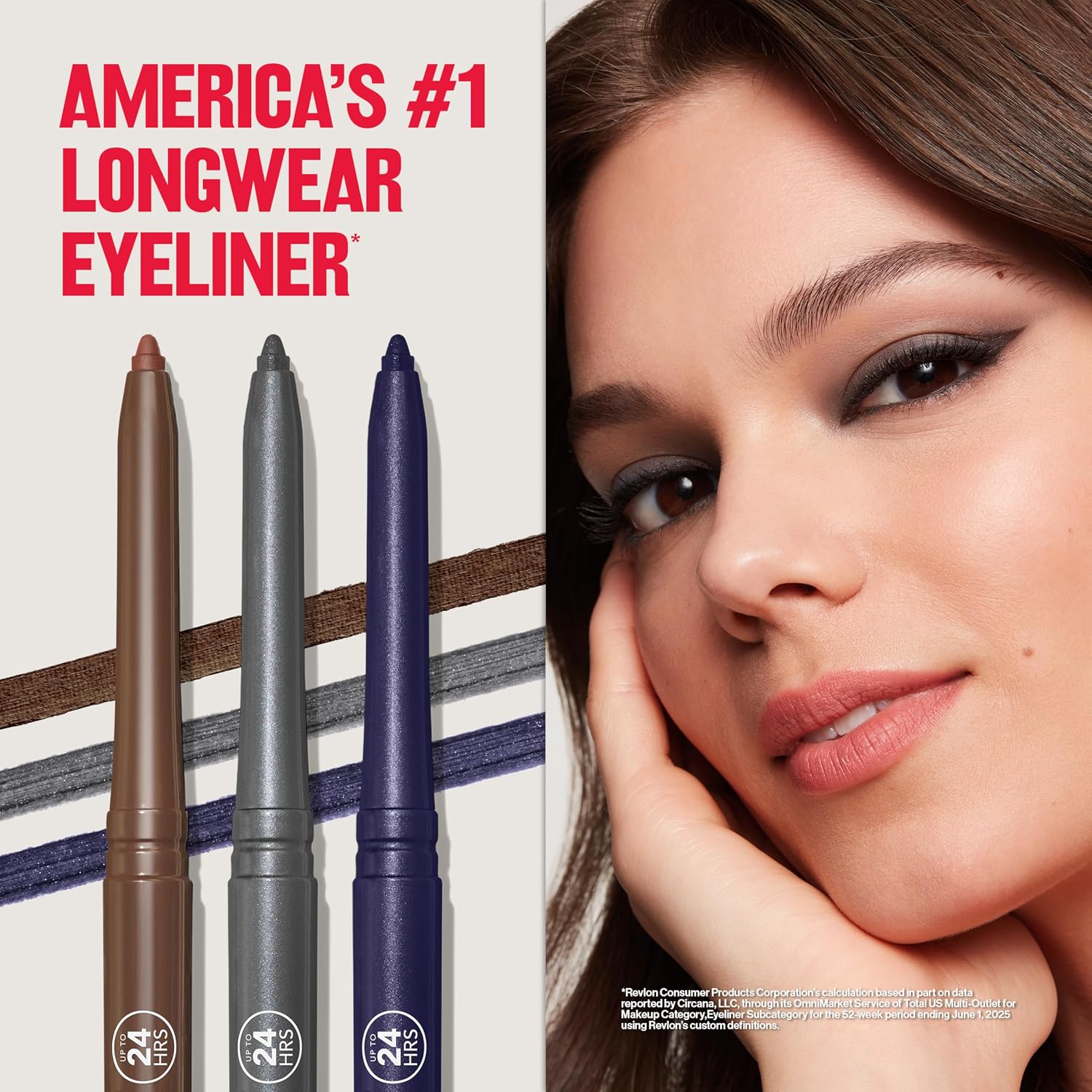 Revlon Colorstay Pencil Waterproof Eyeliner, Smudge-Proof, Eye Makeup With Built-In Sharpener, Long-Lasting, Matte Finish, 201 Black, 0.01 Oz