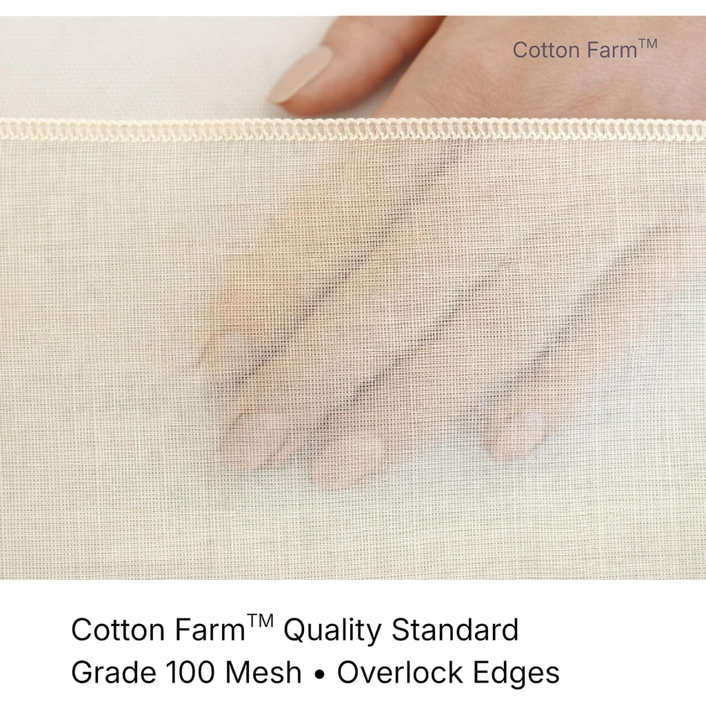 Cotton Farm Grade 100 Xl Cheese Cloth For Straining & Cooking; 36X36 Inch; 100% Unbleached Cotton Cheesecloth; Reusable With Finished Edges, Butter Muslin
