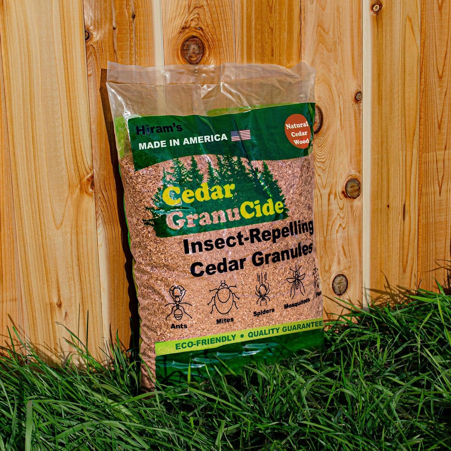 Granucide Cedar Granules | Cedar Chips For Home & Garden | Repels Ants, Aphids, Spiders, Mosquitos | Smells Great & Easy To Use | 1 Bag (8 Lbs)