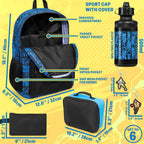 Get Trend Fortnite Boys Backpack 6Pc School Set With Lunch Bag Pencil Case | 18In Kids Book Bag With Water Bottle, 2 Keychains, Pencil Pouch, Insulated Cooler Bag, School Supplies, Gamer Gifts For Boys