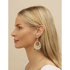 Barzel 18K Gold Plated Filigree Cut-out Dangling Chandelier Earrings - Made in Brazil