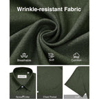 Alimens & Gentle Mens Linen Shirts Short Sleeve Button Down Shirts Wrinkle Free Casual Vacation Beach Summer Tops