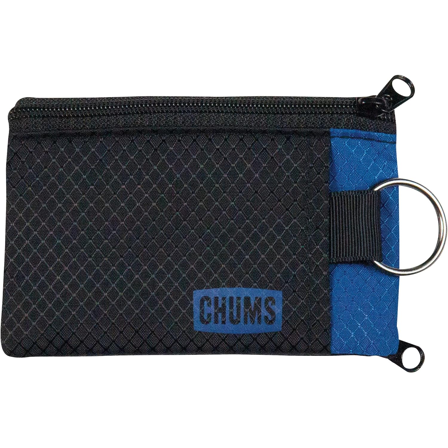 Chums Surfshorts Wallet - Solid Colors Collection, Lightweight Slim Wallet With Rfid Blocking Card & Clear Id Window - Zippered Minimalist Wallet W/Key Ring