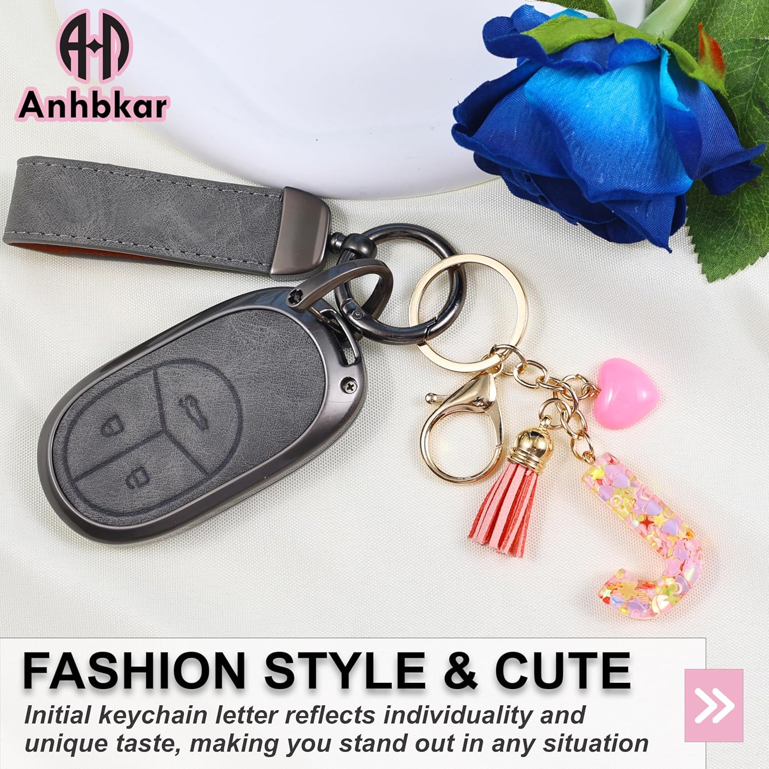Alphabet Initial Letter Keychain Cute Heart Resin - Letter Keychain for Backpack Charms - Initial Keychains for Women