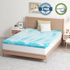 Ego Topper 2 Inch Twin Memory Foam Mattress Topper, Gel Foam Mattress Topper For Pressure Relief, Ventilated Design Bed Topper In A Box, Certipur-Us Certified, 38"×75", Medium