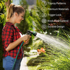 Automan-Garden-Hose-Nozzle, Abs Water Spray Nozzle With 7 Adjustable Watering Patterns, Slip Resistant For Watering Plants, Lawn& Garden, Washing Cars, Cleaning, Showering Pets & Outdoor Fun.