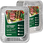 9X13 Aluminum Foil Pans 30 Pack, Disposable Half Size Deep Steam Foil Pans For Cooking, Roasting Turkey, Baking, Meal Prep, Parties & Food Prepping - Thanksgiving, Christmas, Parties, Catering