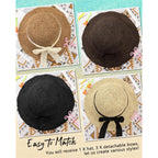 Senker Fashion Beach Straw Hats for Women, Handmade Floppy Bucket Sun Hat for Summer Vacation Wide Brim Packable Travel